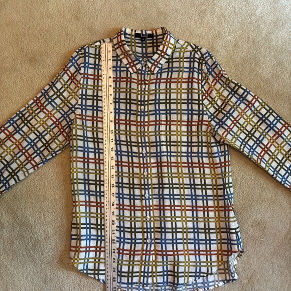 Lior Paris Button Down Multi-Colored Plaid Long Sleeve w/ Frocket - Picture 7 of 9